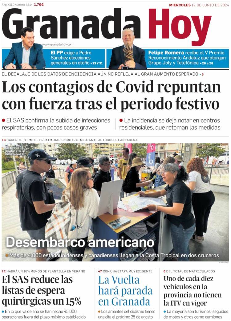 Portada de Granada Hoy (España)