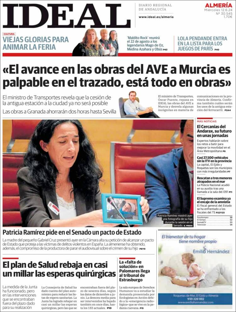 Portada de Ideal Almeria (España)