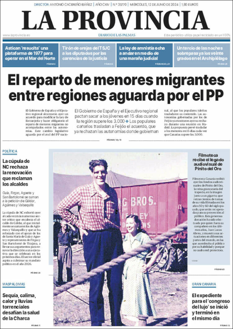 Portada de La Provincia (España)