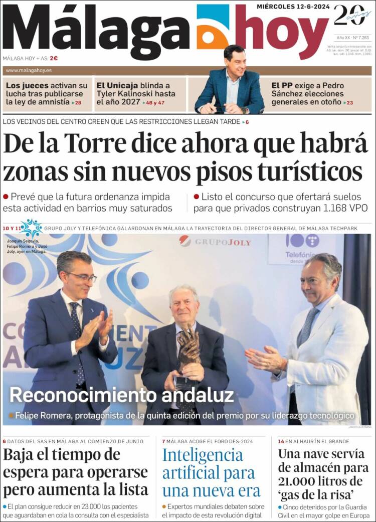 Portada de Málaga Hoy (España)