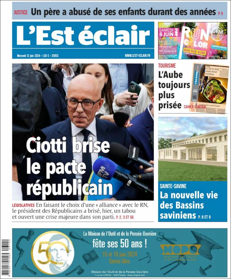 Portada de L'Est Eclair (Francia)