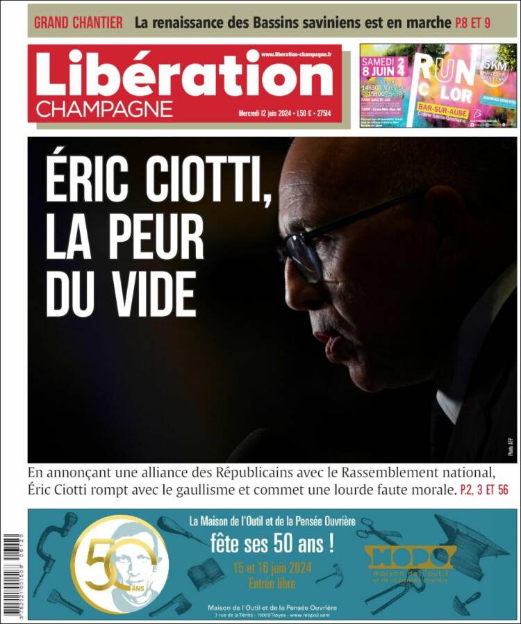 Portada de Libération Champagne (Francia)
