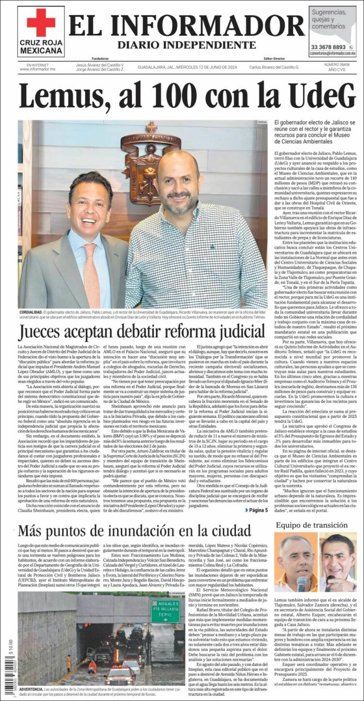 Portada de El Informador (México)