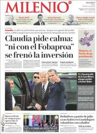 Portada de Milenio - Jalisco (México)