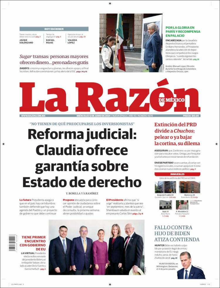 Portada de La Razón (México)