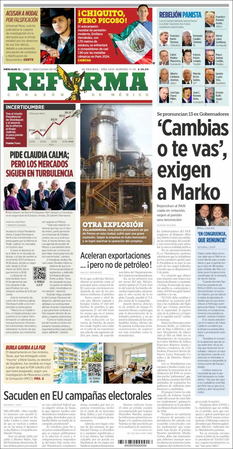 Portada de Reforma (México)