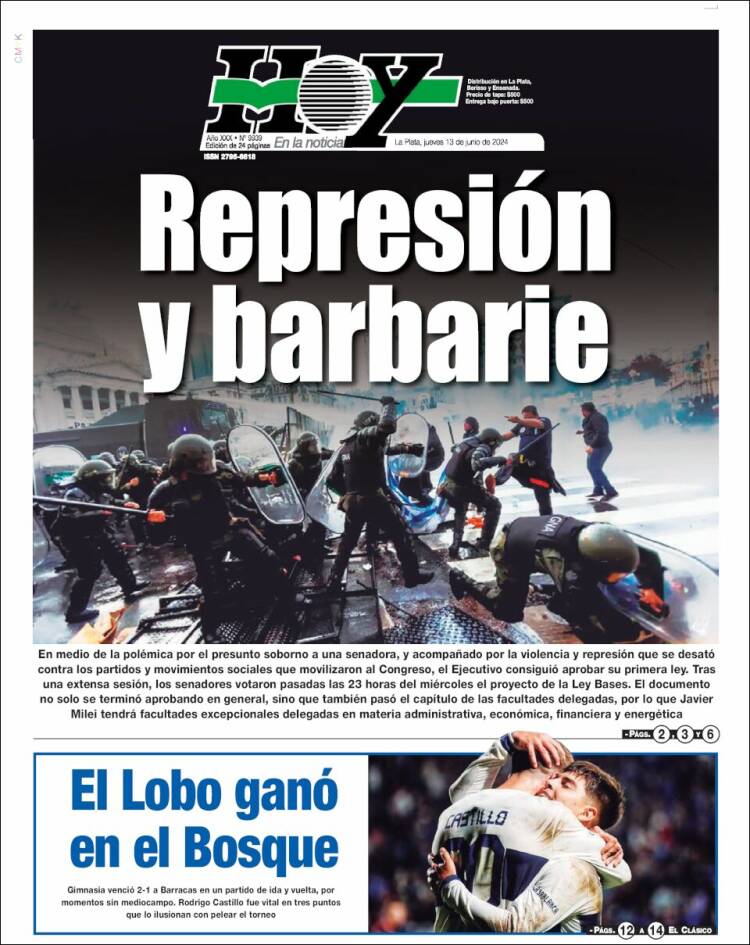 Portada de Diario Hoy (Argentina)