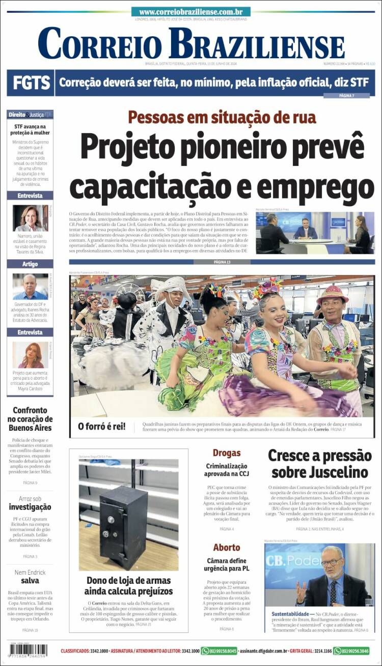 Portada de Correio Braziliense (Brasil)