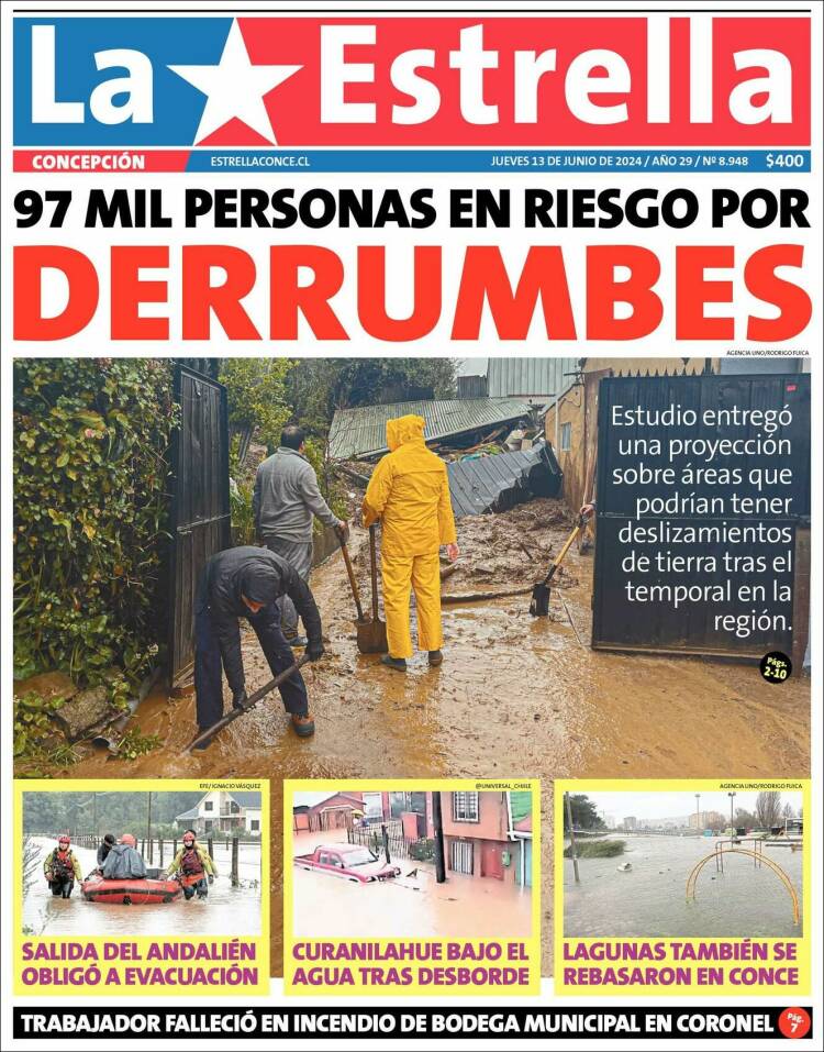 Portada de La Estrella de Concepción (Chile)