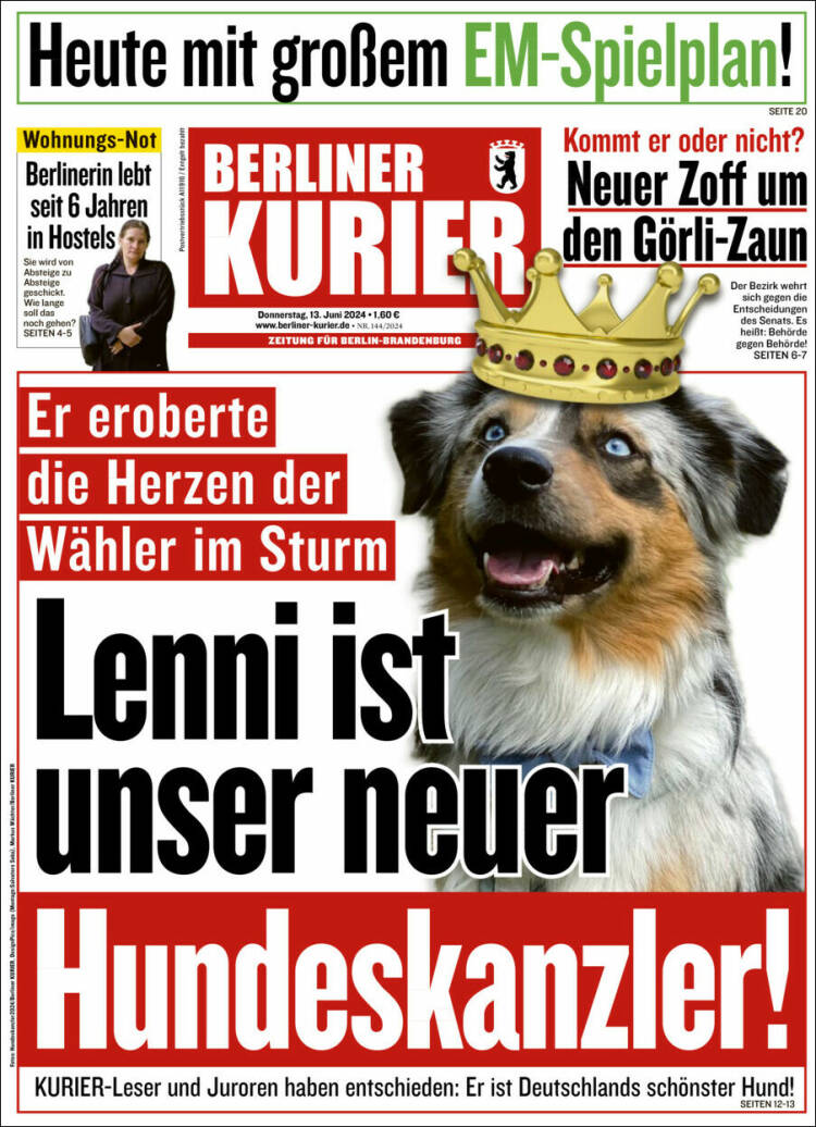 Portada de Berliner Kurier - Startseite BK (Alemania)