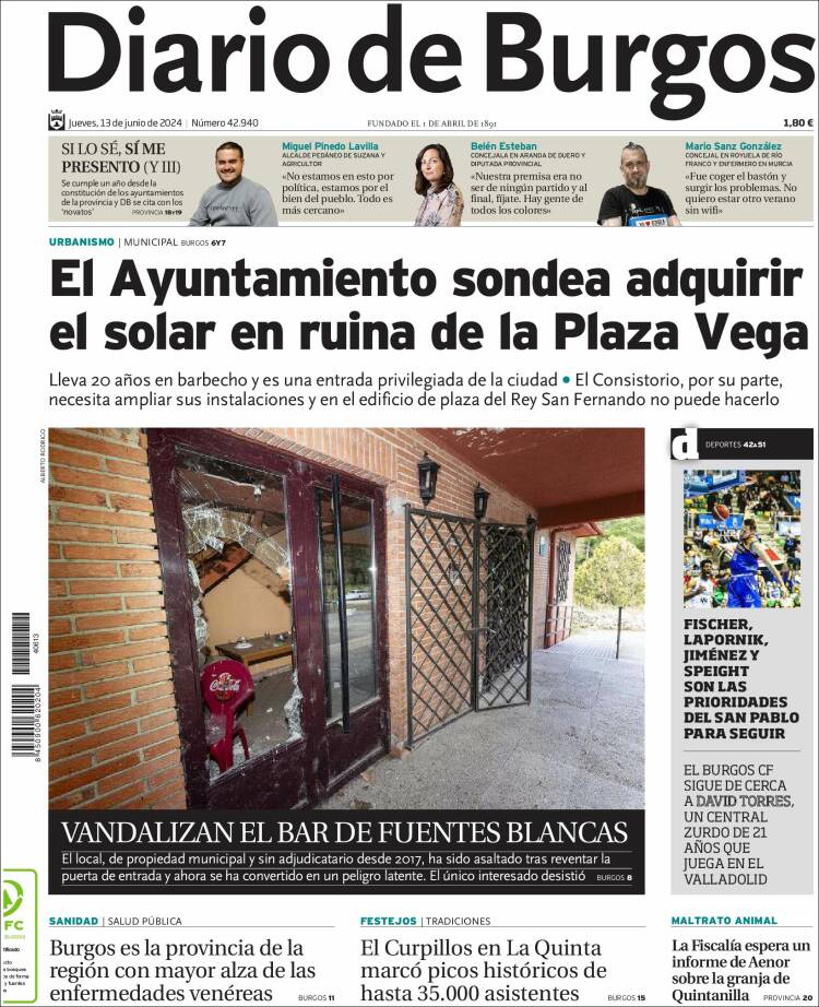 Portada de Diario de Burgos (España)