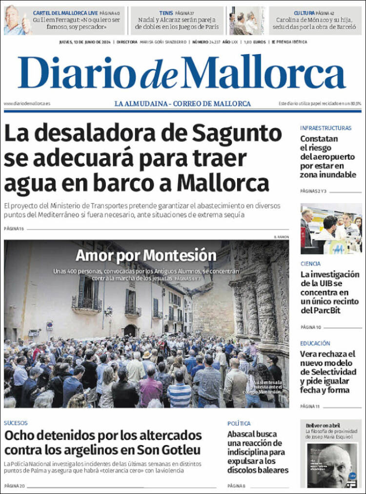 Portada de Diario de Mallorca (España)
