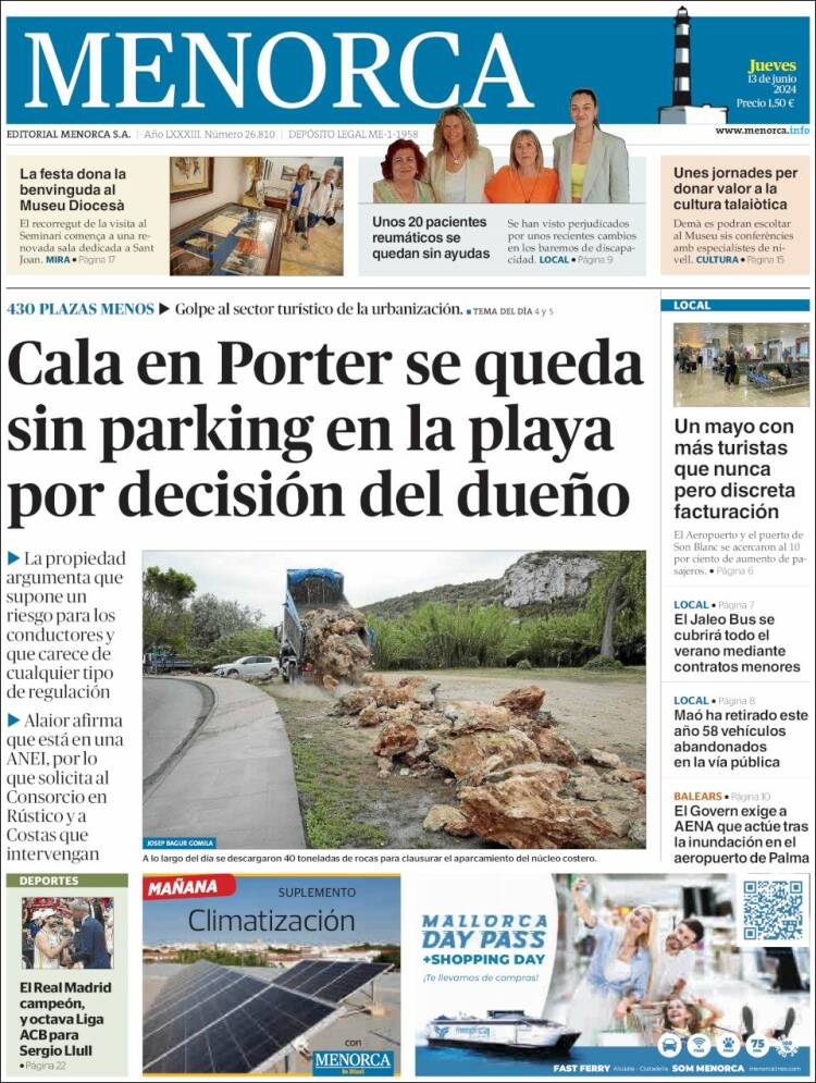 Portada de Menorca - Diario Insular (Spain)