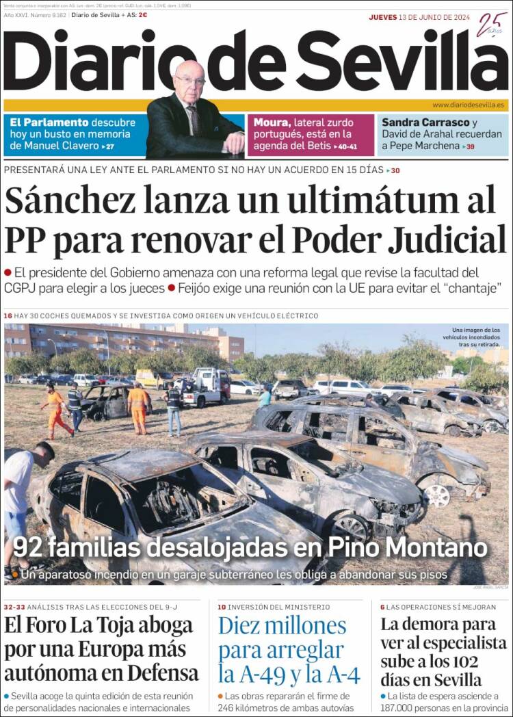 Portada de Diario de Sevilla (España)