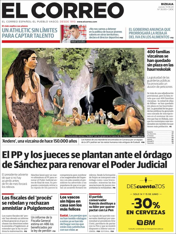 Portada de El Correo (España)