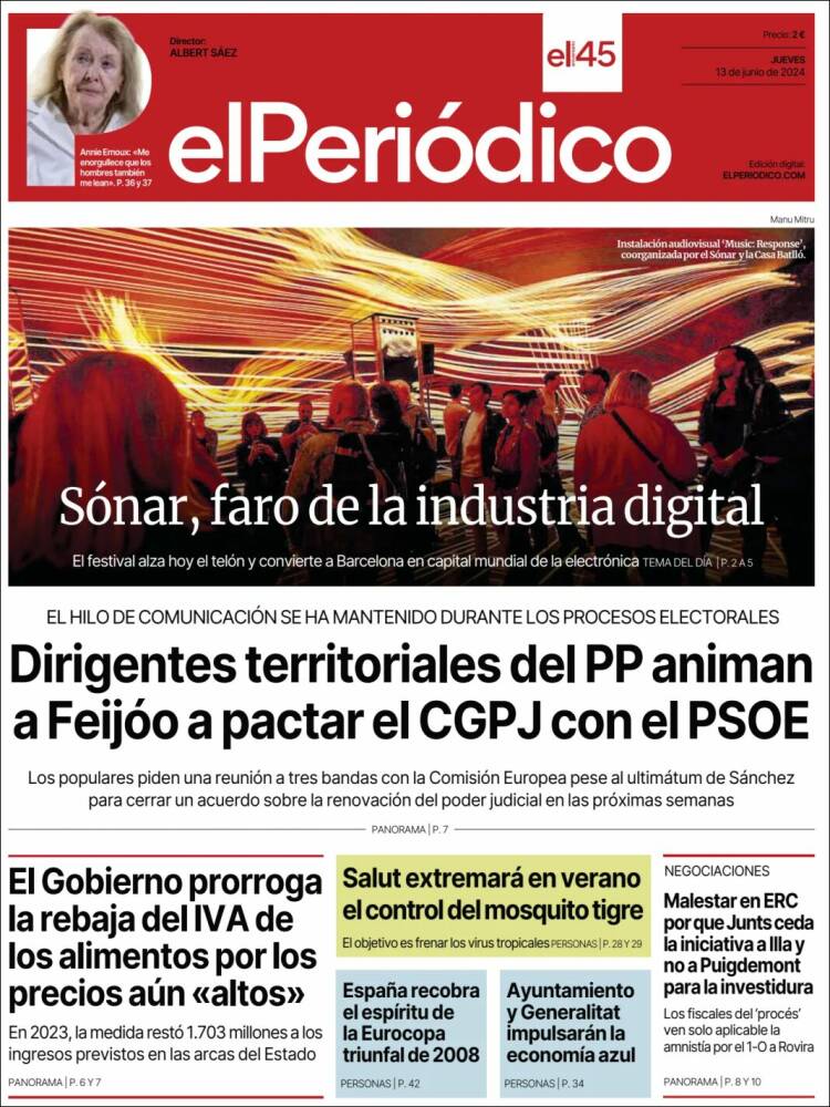 Portada de El Periódico (España)