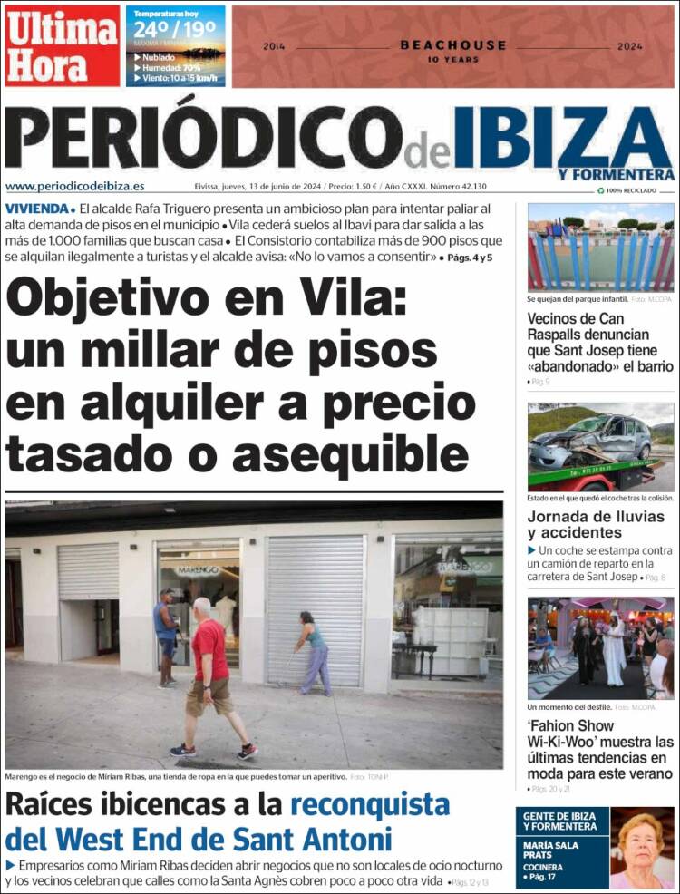 Portada de Periódico de Ibiza (España)