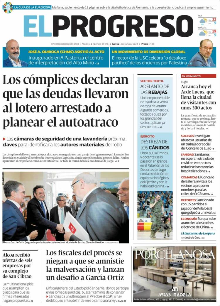 Portada de El Progreso (España)