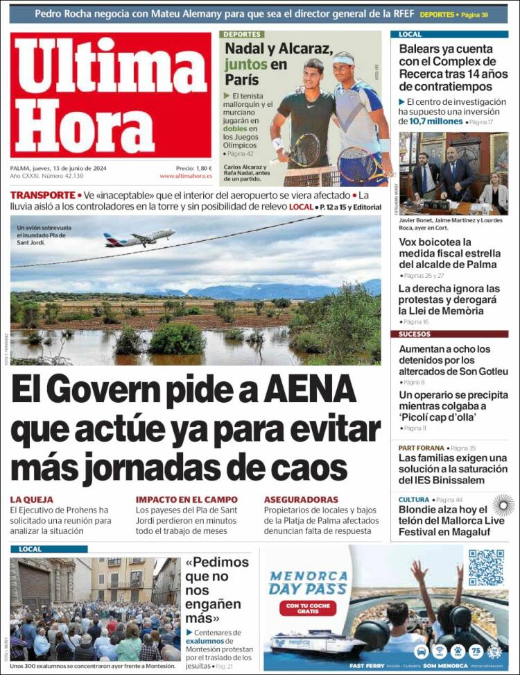 Portada de Última Hora (España)