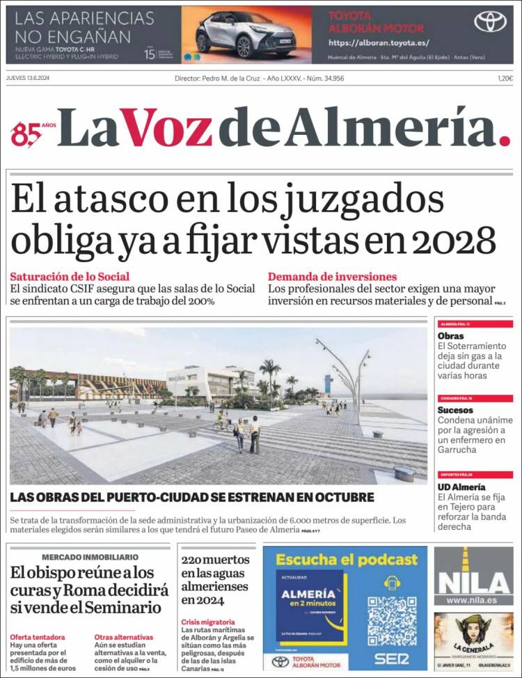 Portada de La Voz de Almería (España)