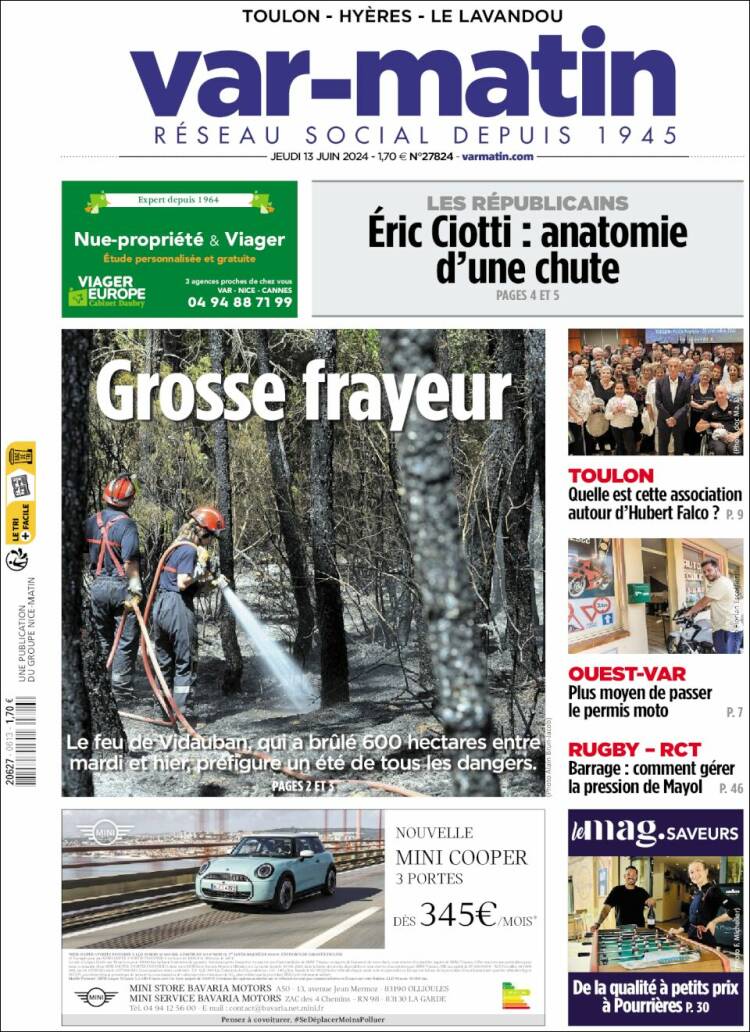 Portada de Var-Matin (Francia)