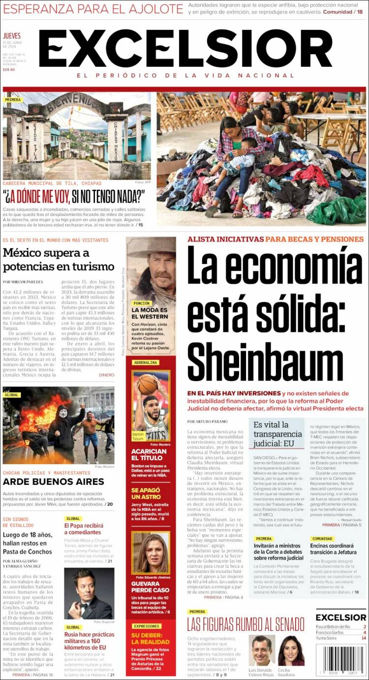 Portada de Excelsior (M&eacute;xico)