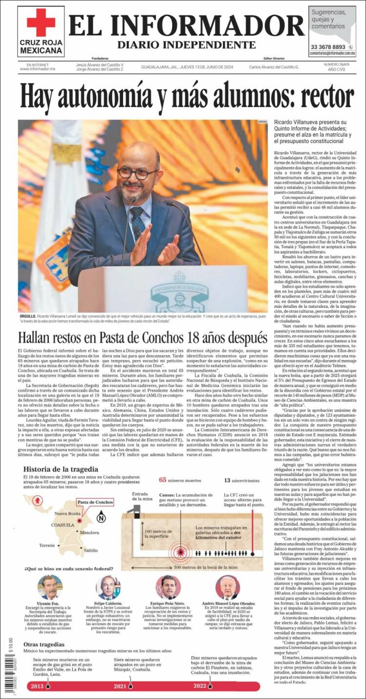 Portada de El Informador (M&eacute;xico)