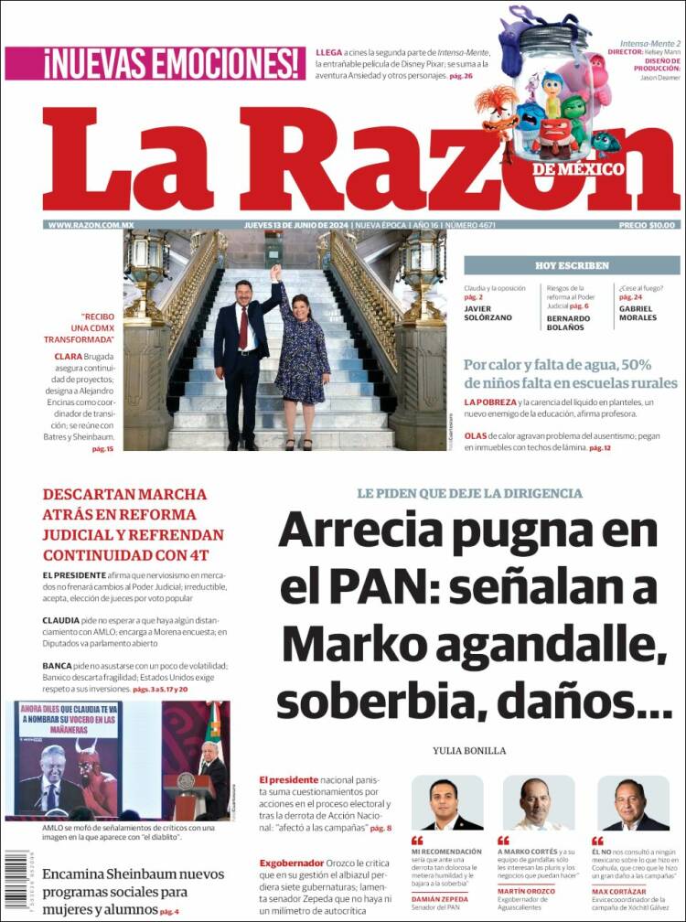 Portada de La Razón (M&eacute;xico)