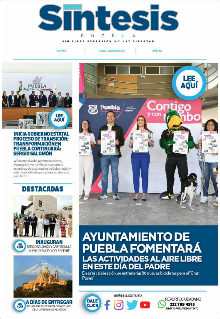 Portada de Síntesis - Puebla (M&eacute;xico)