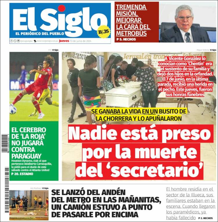 Portada de El Siglo (Panam&aacute;)