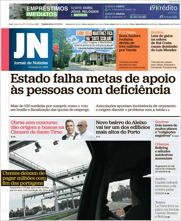 Portada de Jornal de Notícias (Portugal)