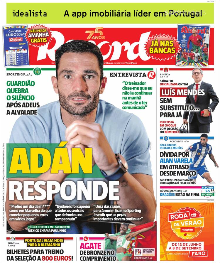 Portada de Record (Portugal)