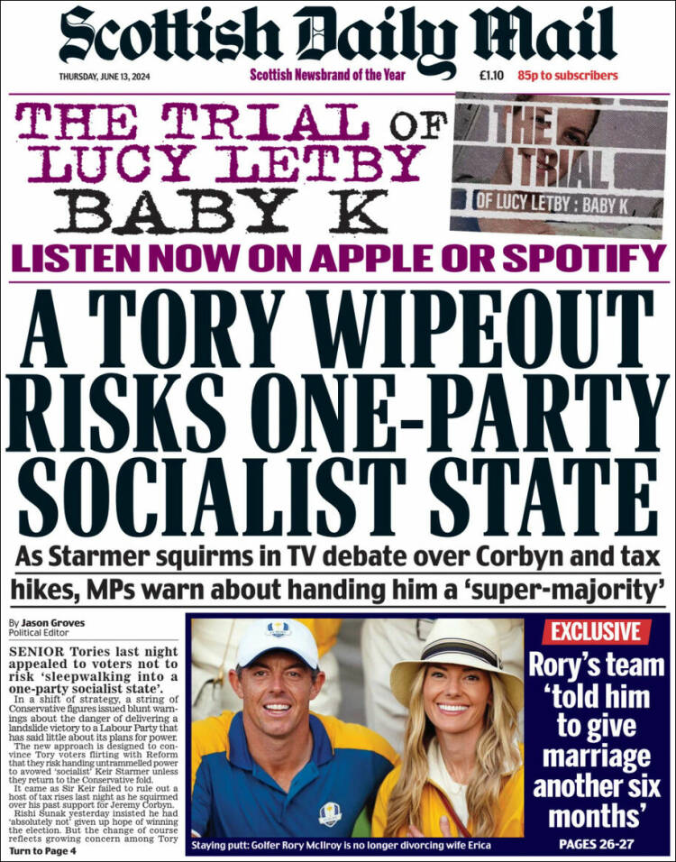 Portada de Scottish Daily Mail (Reino Unido)