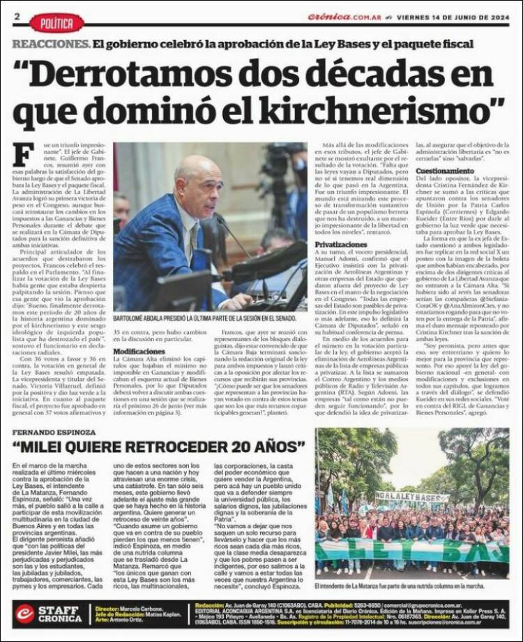 Portada de La Voz del Chaco (Argentina)