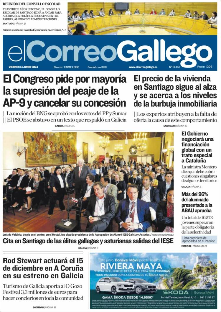 Portada de El Correo Gallego (España)