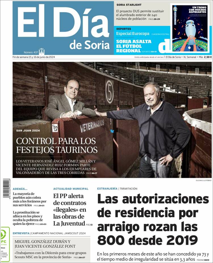 Portada de El Día de Soria (España)