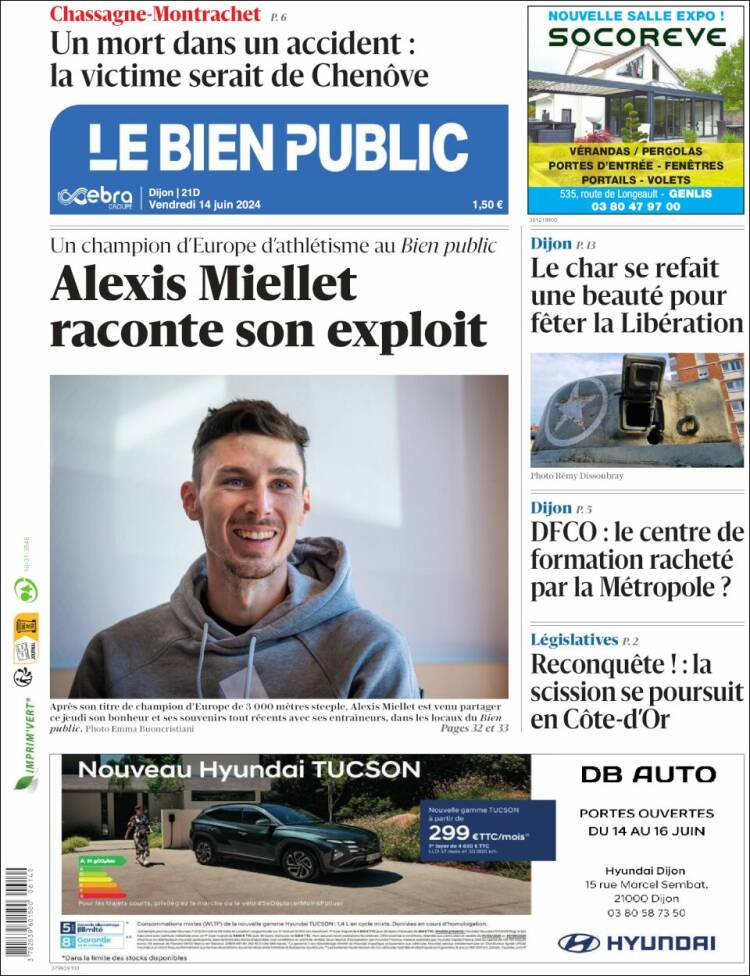 Portada de Le Bien Public (Francia)