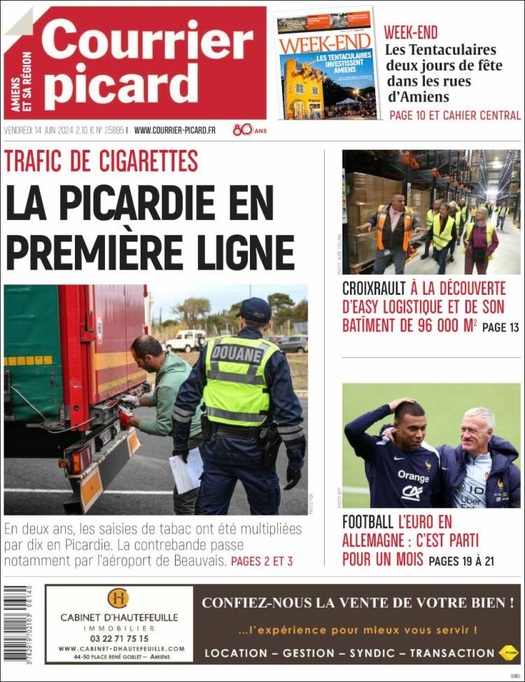 Portada de Courrier Picard (Francia)