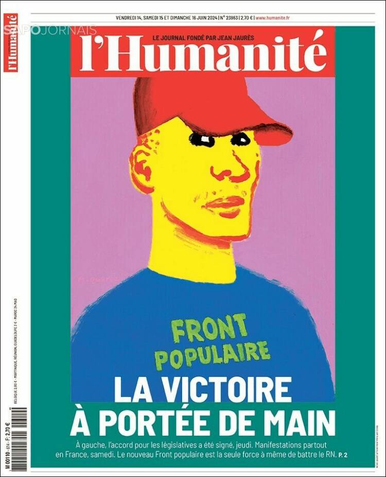 Portada de l'Humanite (Francia)