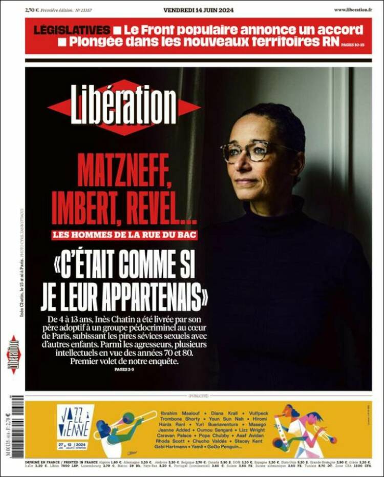 Portada de Libération (Francia)