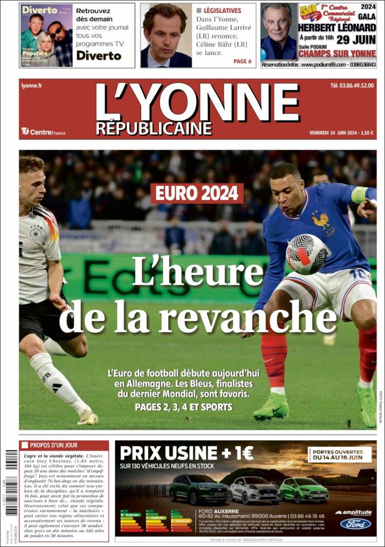 Portada de L'Yonne-Républicaine (Francia)