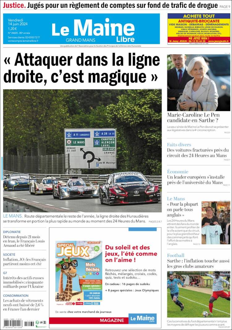 Portada de Le Maine Libre (Francia)