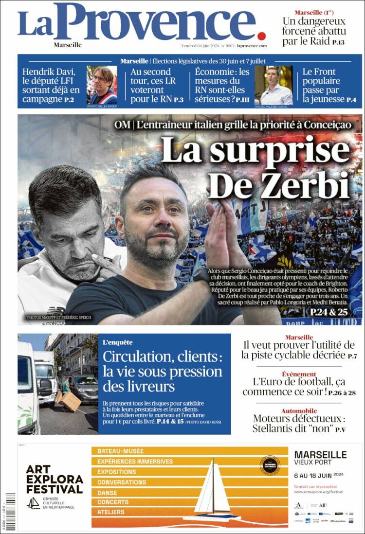 Portada de La Provence (Francia)