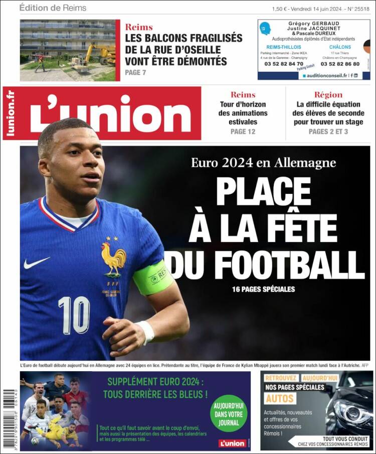 Portada de L'Union (Francia)
