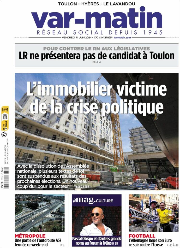 Portada de Var-Matin (Francia)