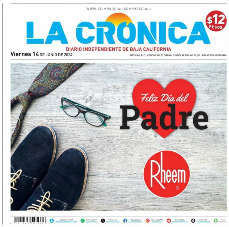 Portada de La Crónica de Baja California (M&eacute;xico)