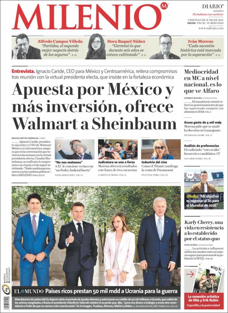 Portada de Milenio - Jalisco (M&eacute;xico)