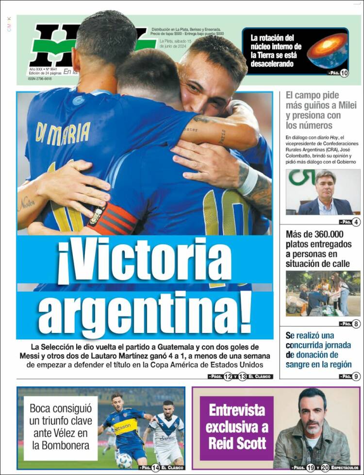 Portada de Diario Hoy (Argentina)