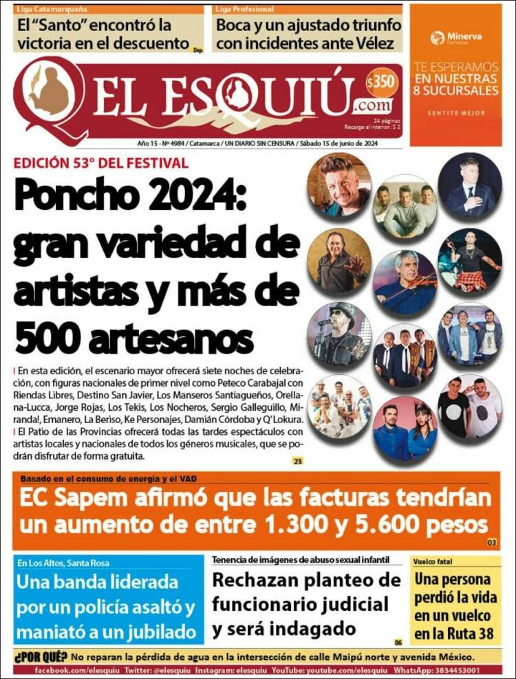 Portada de El Esquiu (Argentina)
