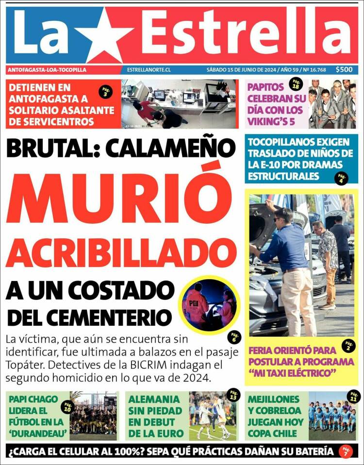 Portada de La Estrella de Tocopilla (Chile)